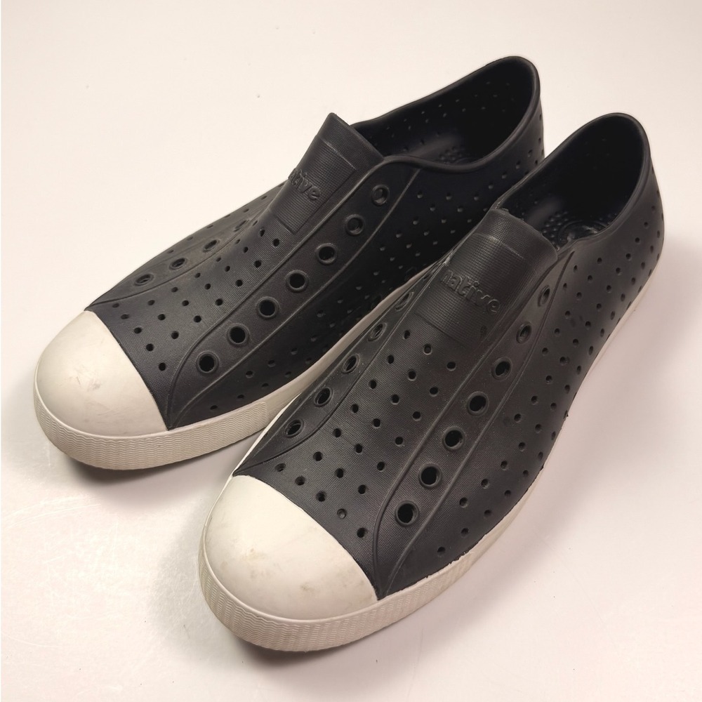 Native Jefferson Jiffy Black Shell White EVA Slip On Sneakers Mens 12 M12